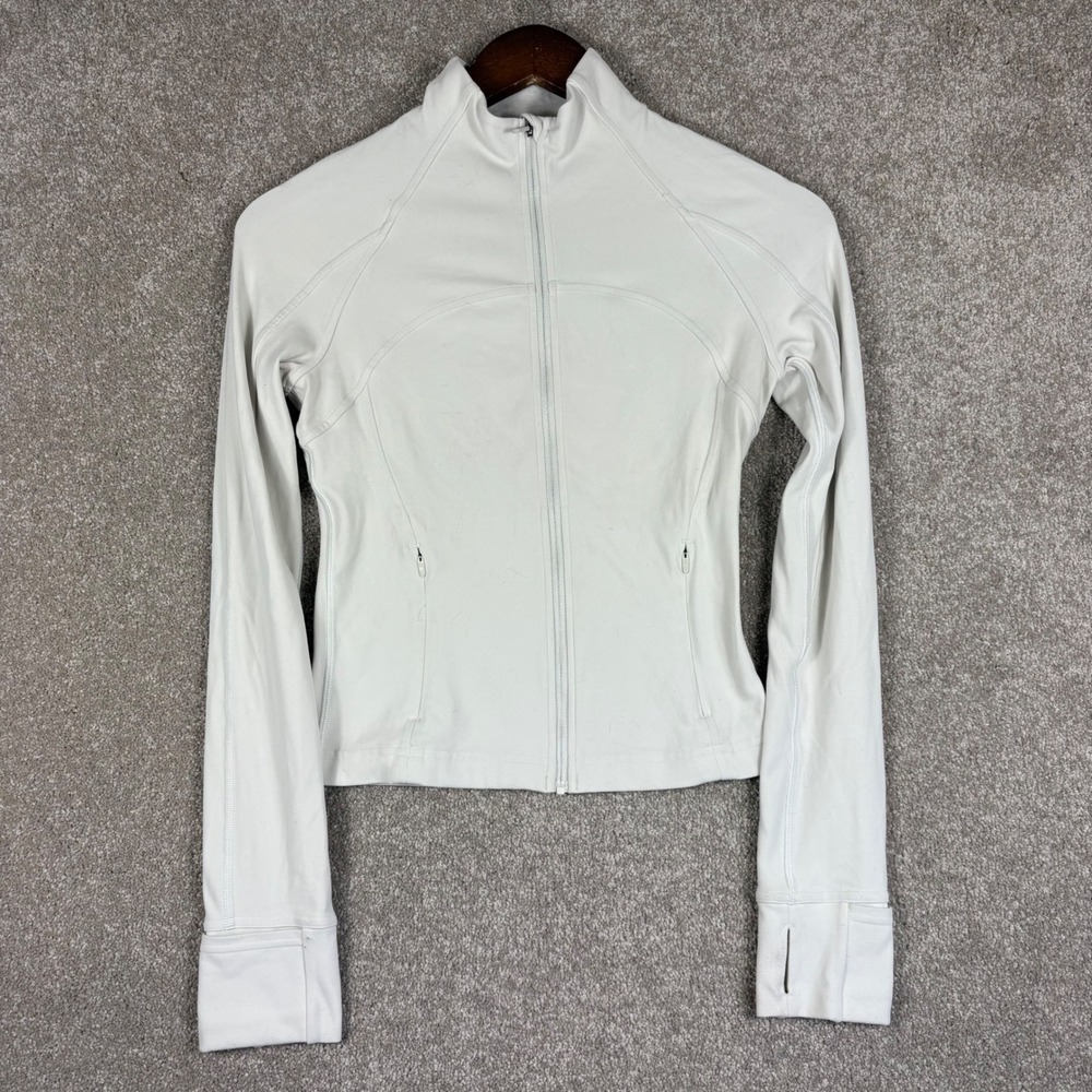 Lululemon Define Jacket Size 4 Light Gray White Full Zip Yoga Athletic Layer